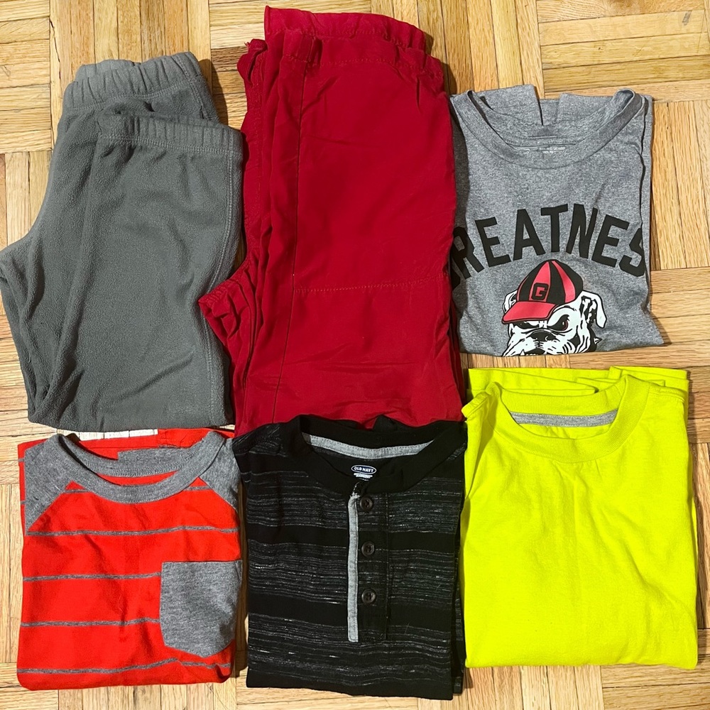 Bundle Kids Boy 2 Pants, 3 Shirt Long Sleeve, 1 Shirt‎ short sleeve Sz 5